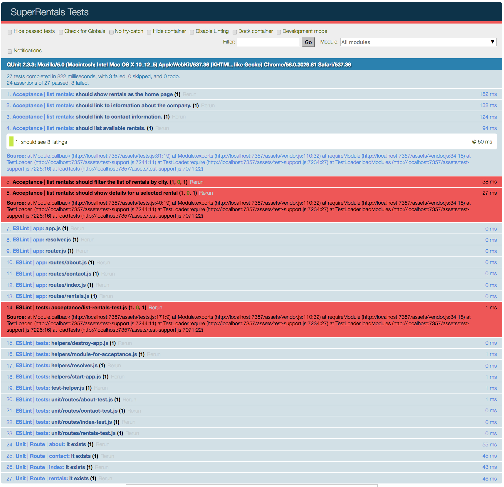 list rentals test passing